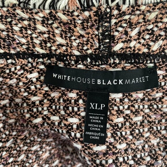 White House Black Market Open Tweed Cardigan XLP Double Fringe CJ-1761 - Picture 6 of 8